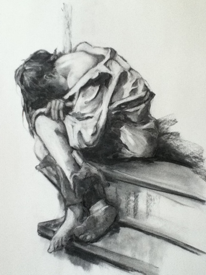 Lost 18x24 Charcoal on paper 4-2012 fb