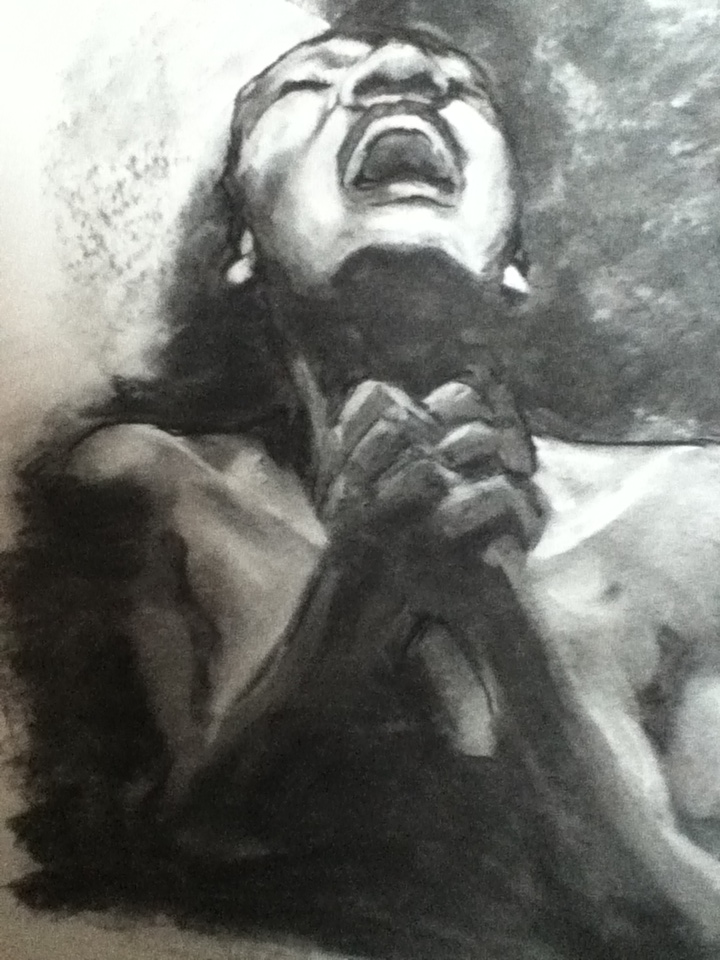 mercy charcoal on paper 18x24 VanWert 2012